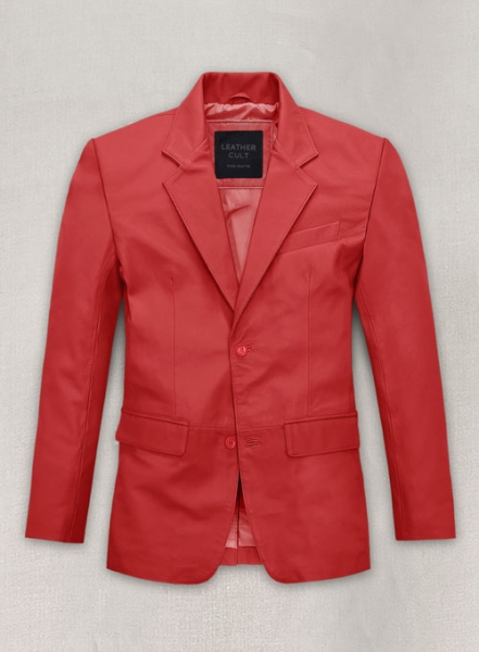 (image for) Soft Tango Red Leather Blazer