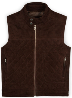 (image for) Soft Dark Brown Suede Leather Vest # 324