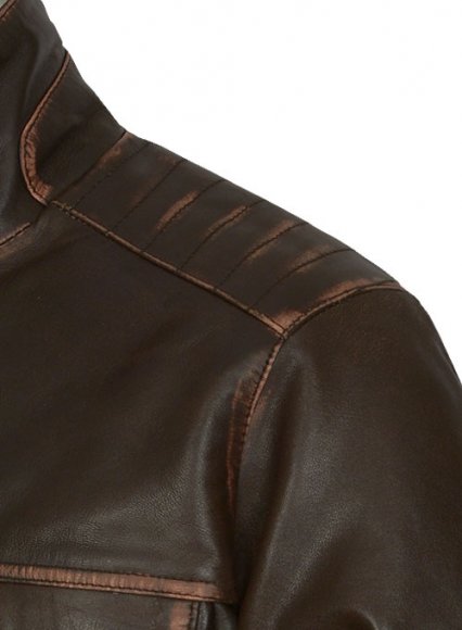 (image for) Tribal Rubbed Brown Leather Jacket