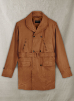 (image for) Brown Brad Pitt Legends of the Fall Leather Trench Coat