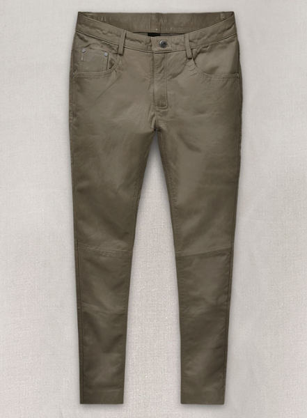 (image for) Croma Gray Washed and Wax Leather Pants - Jeans Style