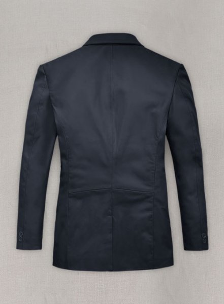 (image for) Soft Deep Blue Leather Blazer