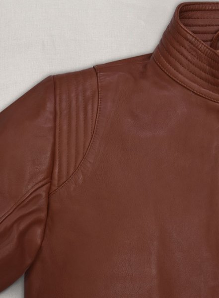 (image for) Tan Brown Washed and Wax Leather Jacket # 707