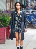 (image for) Zoe Kravitz Leather Long Coat