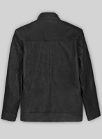 (image for) Distressed Black Leather Jacket # 616