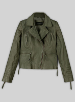 (image for) Basicallo Green Washed Leather Jacket #255