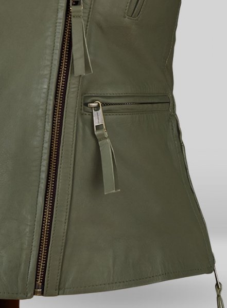 (image for) Basicallo Green Washed Leather Jacket #255