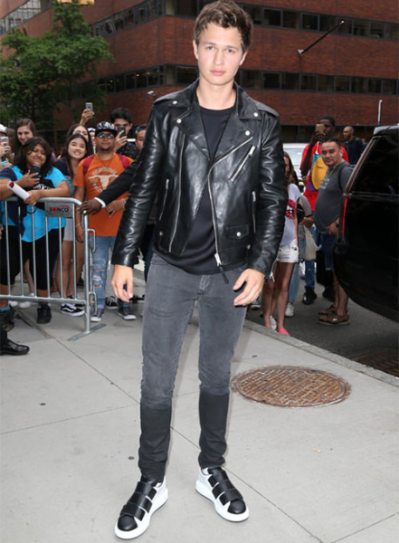 (image for) Ansel Elgort Leather Jacket #2