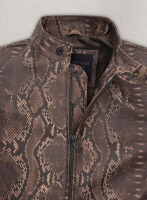 (image for) Dark Brown Python Jason Momoa Fast-X Leather Jacket