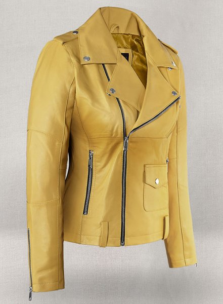 (image for) Yellow Rihanna Leather Jacket #1