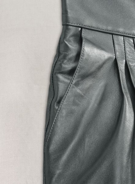 (image for) Metallic Lurex Gray Carey Mulligan Leather Pants