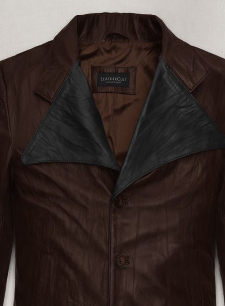 (image for) Wrinkled Brown Jim Morrison Leather Jacket