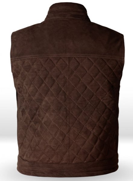 (image for) Soft Dark Brown Suede Leather Vest # 324