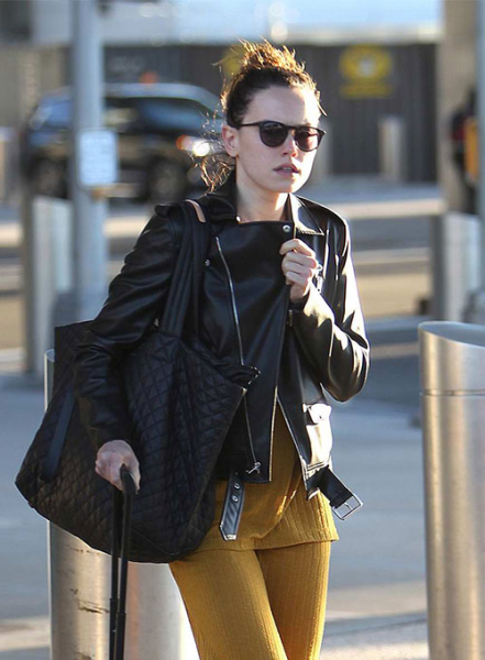 (image for) Daisy Ridley Leather Jacket #2