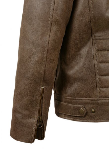 (image for) Vintage Gravel Brown Leather Jacket # 657