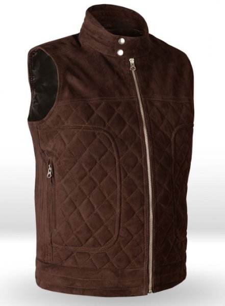 (image for) Soft Dark Brown Suede Leather Vest # 324