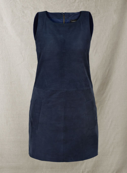 (image for) Dark Blue Suede Circle Leather Dress - # 755