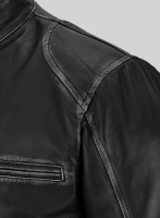 (image for) Rubbed Black Leather Jacket # 654