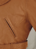 (image for) Brown Brad Pitt Legends of the Fall Leather Trench Coat