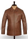 (image for) Brown Ostrich Leather Hipster Jacket #2