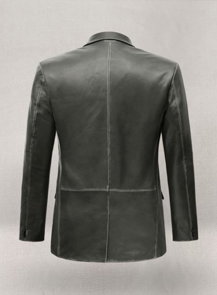 (image for) Rubbed Charcoal Leather Blazer