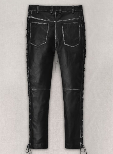 (image for) Rubbed Black Leather Pants #515