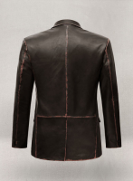 (image for) Rubbed Brown Leather Blazer