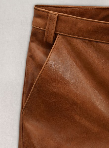 (image for) Cognac Ricky Martin Leather Pants