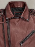 (image for) Charles Burnt Maroon Leather Jacket