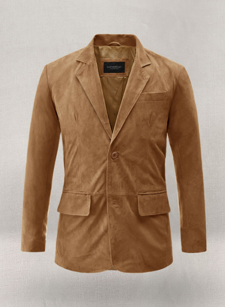 (image for) Oak Brown Suede Leather Blazer