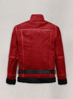 (image for) Lava Red Suede Ryan Reynolds Black Sherpa Leather Jacket