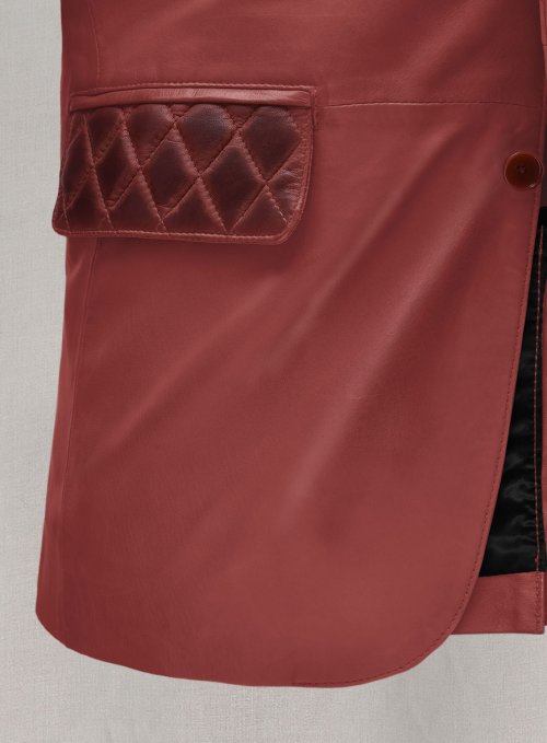 (image for) Harper Burnt Red Leather Blazer