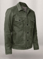 (image for) Vintage Italian Olive Ryan Reynolds Leather Jacket #3