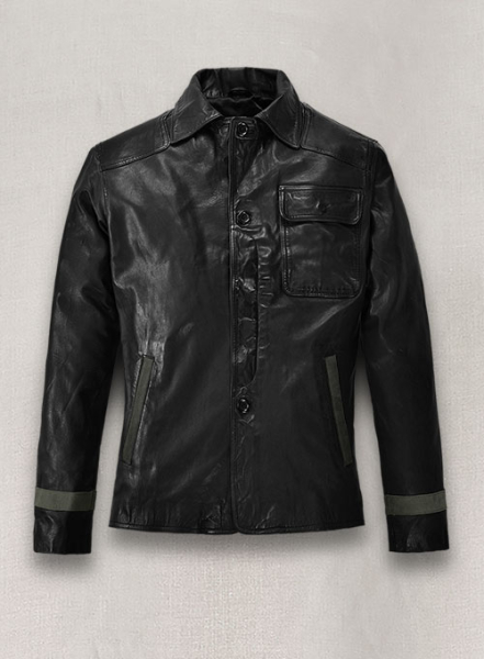 (image for) Soft Rich Black Washed & Wax Jackie Chan Leather Jacket