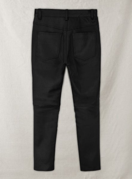 (image for) Black Stretch Leather Jeans