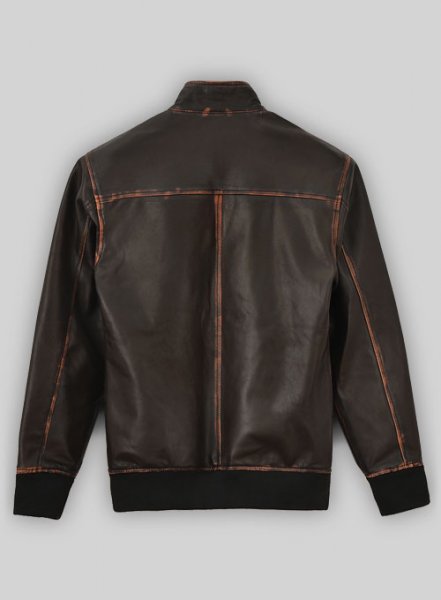 (image for) Rubbed Dark Brown Lionel Messi Leather Jacket #1