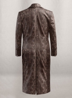 (image for) Dark Brown Python Chelsea Leather Long Coat