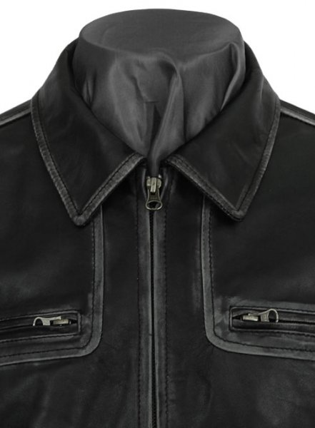 (image for) Ontario Rubbed Black Leather Jacket