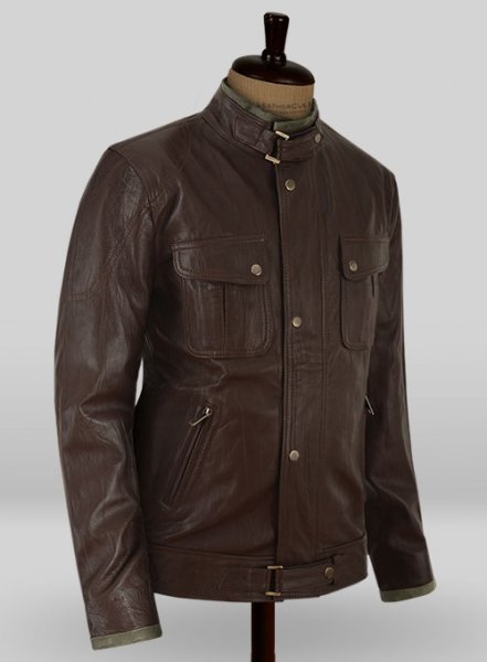 (image for) Wrinkled Brown Gerard Butler Leather Jacket #1