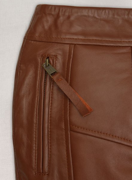 (image for) Tan Brown Vicious Leather Skirt # 483