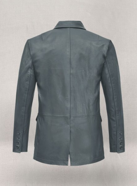 (image for) Soft Sherpa Gray Washed and Wax Leather Blazer - #712