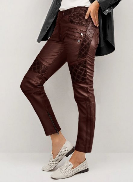 (image for) Carrier Burnt Maroon Leather Pants