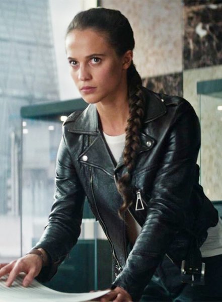 (image for) Alicia Vikander Tomb Raider Leather Jacket