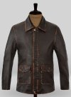 (image for) Rubbed Dark Brown Washed Indiana Jones Leather Jacket