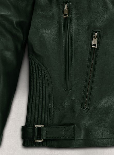 (image for) Vintage Green Robert Pattinson Leather Jacket #2