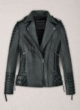 (image for) Charlotte Burnt Charcoal Leather Jacket