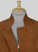 (image for) Soft Caramel Brown Suede Leather Jacket # 521