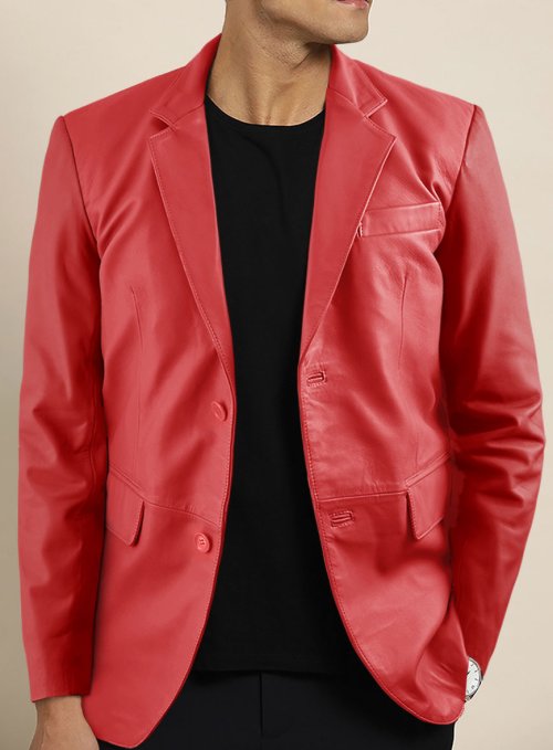 (image for) Soft Tango Red Leather Blazer