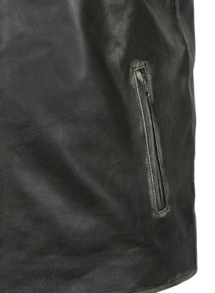 (image for) Rubbed Charcoal Mark Wahlberg Daddys Home Leather Jacket