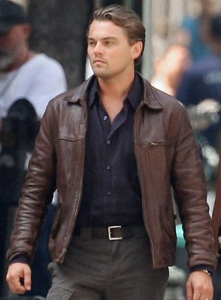 (image for) Leonardo DiCaprio Inception Leather Jacket